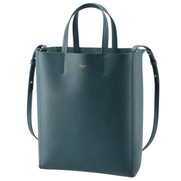 189813xba07ps 1 CELINE Vertical Hippo Small CABAS Tote Bag Blue