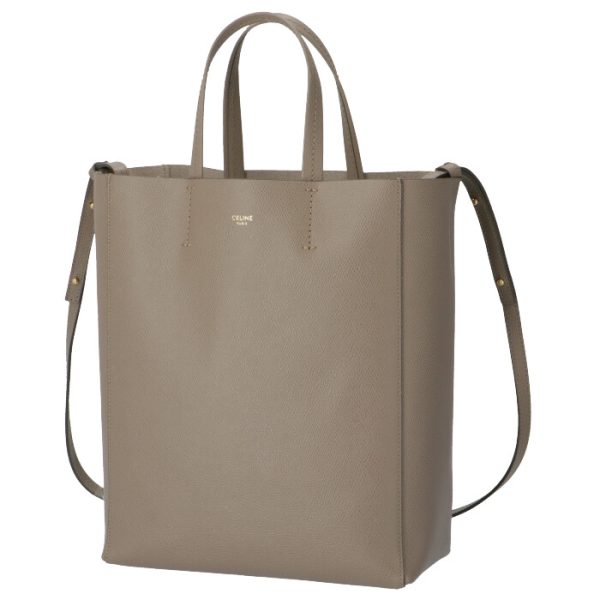 189813xba18tp 1 CELINE Vertical Hippo Small CABAS Tote Bag Taupe Beige