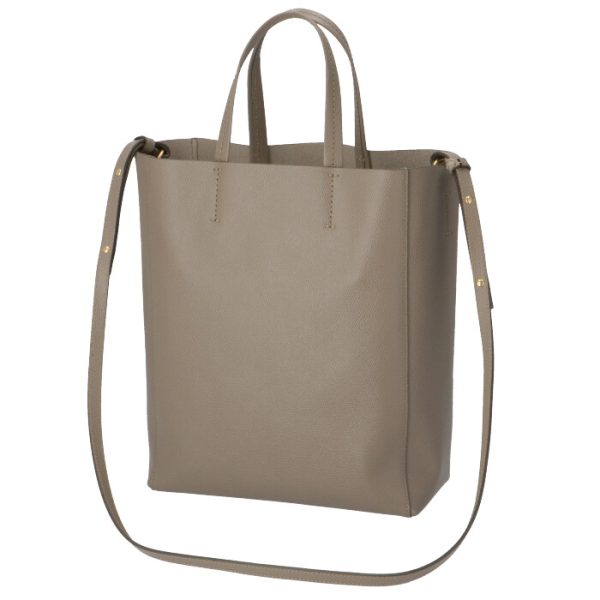 189813xba18tp 2 CELINE Vertical Hippo Small CABAS Tote Bag Taupe Beige