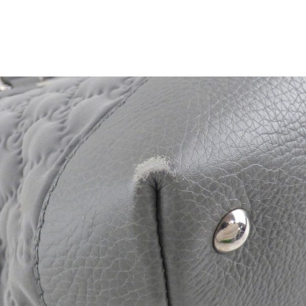 18982 7 GUCCI GG Pattern Leather Tote Bag Grey