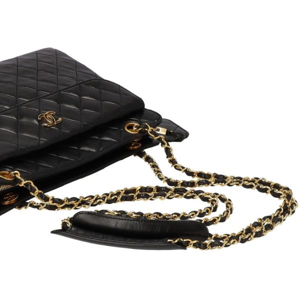 18989 4 Chanel Matelasse Chain Shoulder Bag Black