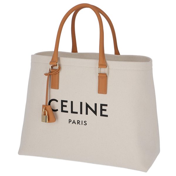 190062bnz02nt 1 CELINE Horizontal Canvas Tote Bag Beige