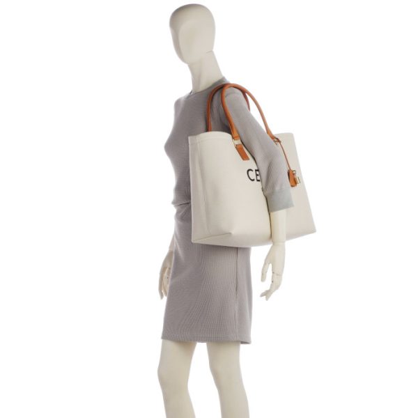 190062bnz02nt 7 CELINE Horizontal Canvas Tote Bag Beige