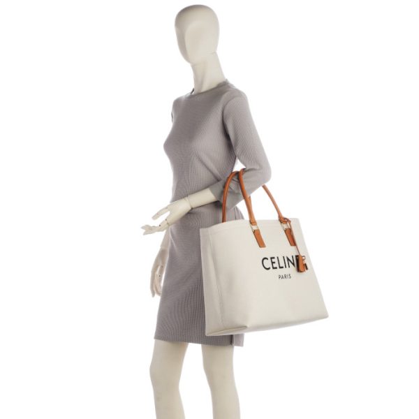 190062bnz02nt 8 CELINE Horizontal Canvas Tote Bag Beige