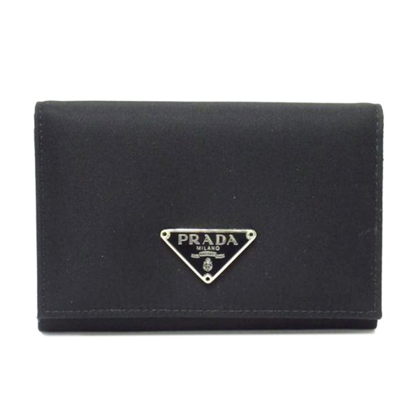 19033 1 PRADA Card Case Nylon Bag Black