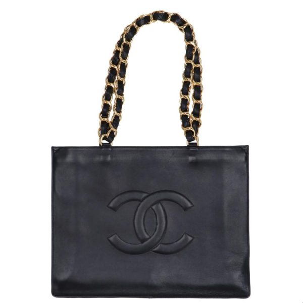 19118 1 Chanel Big Chain Tote Bag Black