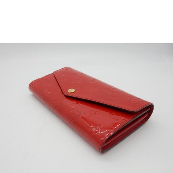 19134 3 Louis Vuitton Portefeuil Sarah Wallet Vernis Sleaze Red