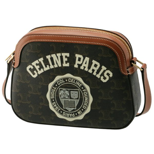 191522cqm04lu 1 CELINE Small Camera Bag Triomphe Canvas Brown