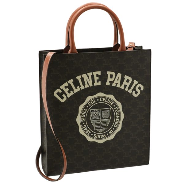 191542cqm04lu CELINE Small Hippo Vertical Bag Triomphe Canvas Brown