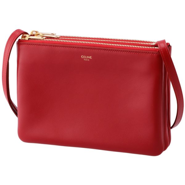 192033cad27ed 1 CELINE Trio Small Shoulder Bag Red