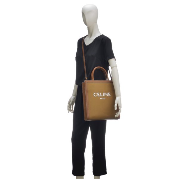 192082cjf28ot 6 CELINE Small Vertical CABAS Tote Bag Brown