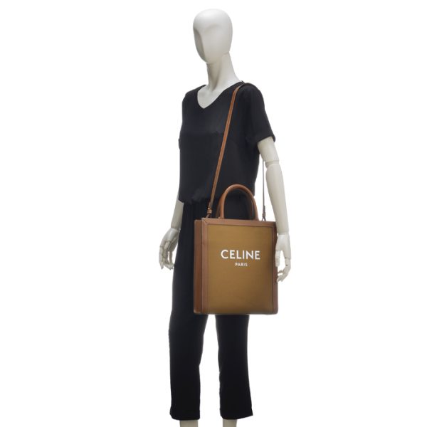 192082cjf28ot 7 CELINE Small Vertical CABAS Tote Bag Brown