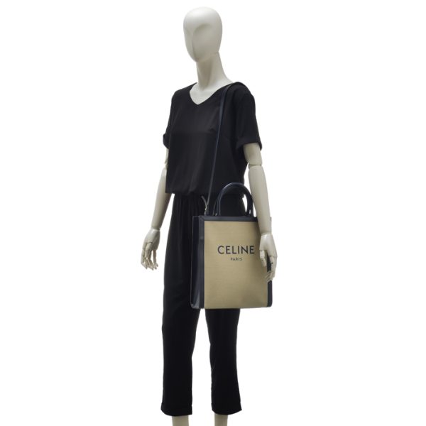 192082dl401na 7 CELINE Small Vertical CABAS Tote Bag Navy