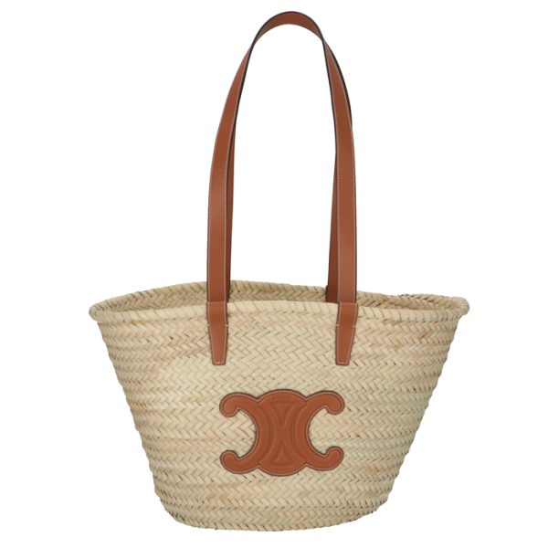 192622cgg04lu CELINE Medium Triomphe Basket Bag Beige