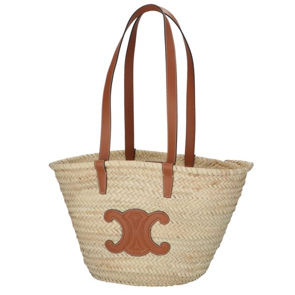 192622cgg04lu 1 CELINE Medium Triomphe Basket Bag Beige