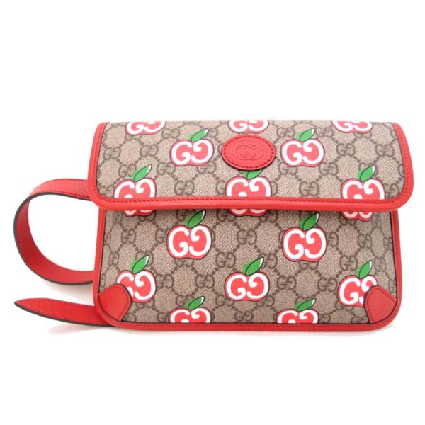 19293 1 GUCCI GG Supreme Apple Waist Bag Red