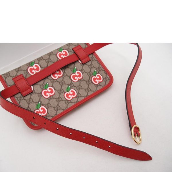 19293 4 GUCCI GG Supreme Apple Waist Bag Red