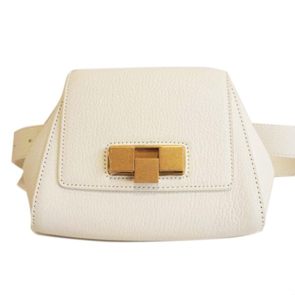 19354 1 Bottega Veneta Leather Belt Bag Waist Pouch White