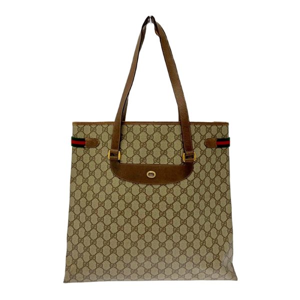 193958 1 Gucci PVC Coated Canvas Old Sherry Line Tote Bag