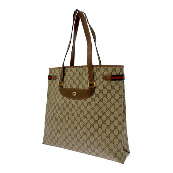 193958 2 Gucci PVC Coated Canvas Old Sherry Line Tote Bag