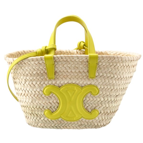 194002cgg11an Celine Mini Tote Bag Teen Triomphe Pannier Basket Yellow