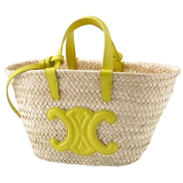 194002cgg11an 1 Celine Mini Tote Bag Teen Triomphe Pannier Basket Yellow