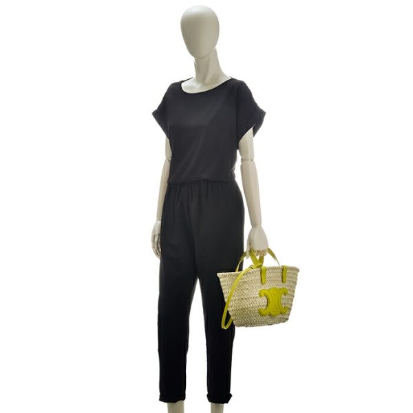 194002cgg11an 7 Celine Mini Tote Bag Teen Triomphe Pannier Basket Yellow