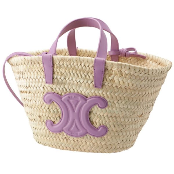 194002cgg32mv 1 Celine Mini Tote Bag Teen Triomphe Pannier Basket Purple