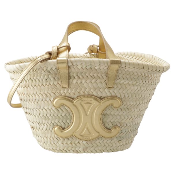 194002dxj35or Celine Teen Triomphe Pannier Basket Bag Gold