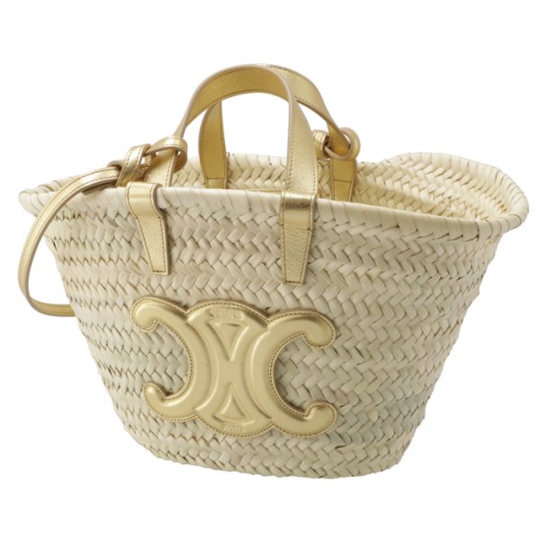 194002dxj35or 1 Celine Teen Triomphe Pannier Basket Bag Gold