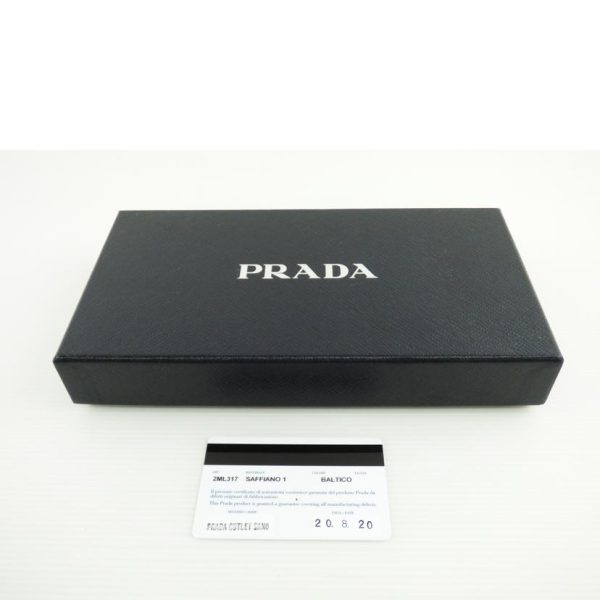 19403 6 PRADA Prada Round Zipper Long Wallet Bag Black