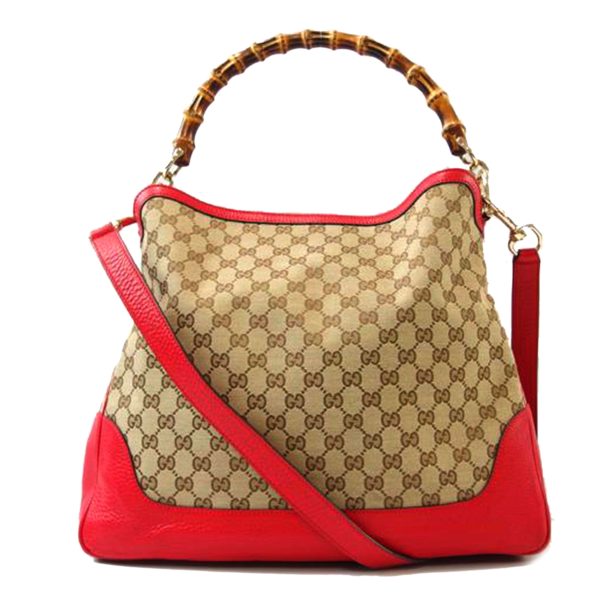 19414 1 Gucci GG Canvas Bamboo Two Way Bag