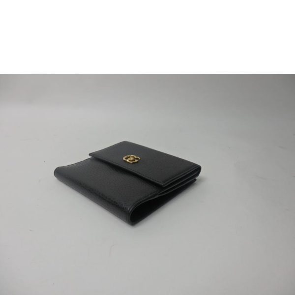 19527 3 Gucci GG Marmont W Hook Wallet Black