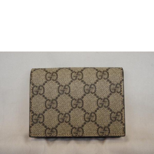 19534 2 Gucci GG Supreme Cherry Compact Wallet Beige