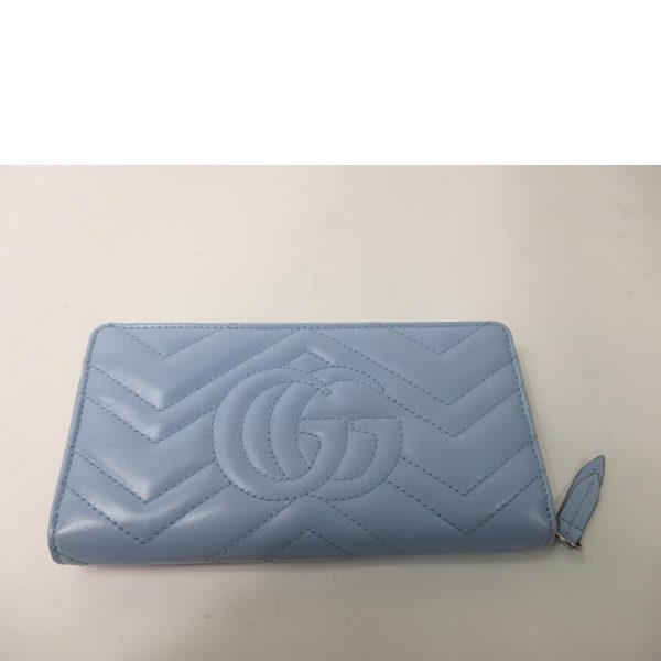 19558 2 Gucci GG Marmont Round Zip Long Wallet