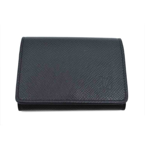 19575 1 Louis Vuitton Amberop Taiga Card Case Black