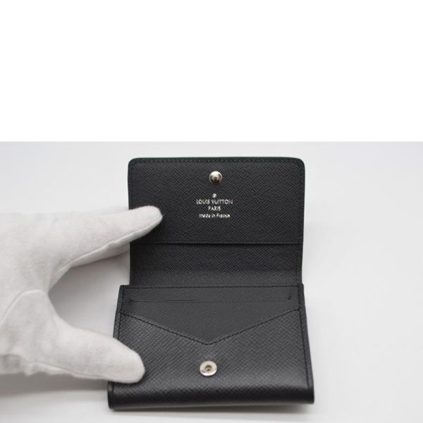 19575 4 Louis Vuitton Amberop Taiga Card Case Black