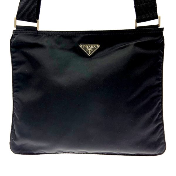 195772 2 Prada Nylon Shoulder Bag Black