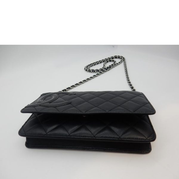 19578 3 Chanel Chain Wallet Cambon Black