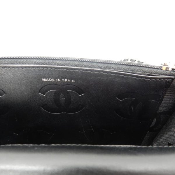 19578 7 Chanel Chain Wallet Cambon Black