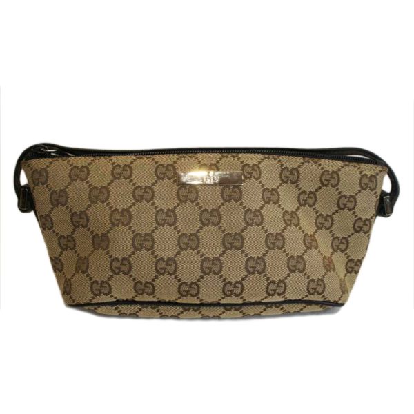 19590 1 Gucci GG Canvas Wristlet Accessory Pouch Beige