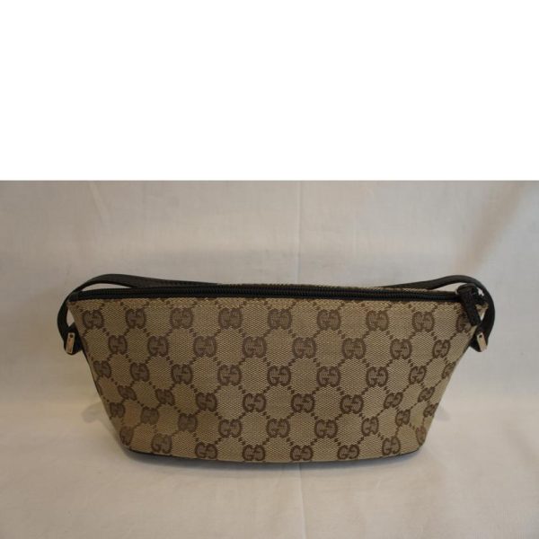 19590 2 Gucci GG Canvas Wristlet Accessory Pouch Beige