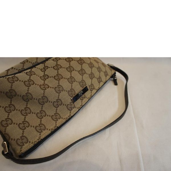 19590 4 Gucci GG Canvas Wristlet Accessory Pouch Beige