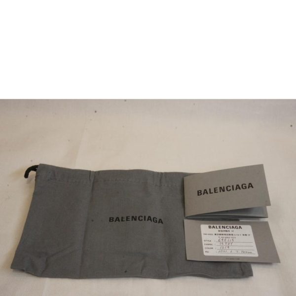 19651 6 Balenciaga Round Zipper Wallet Bag Gray