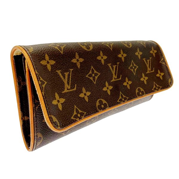 196606 3 LOUIS VUITTON Monogram PVC Pochette Twin GM Shoulder Bag Brown