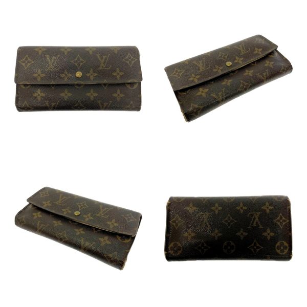 196806 2 Louis Vuitton Monogram Wallet 3 Piece Set Brown Long Wallet