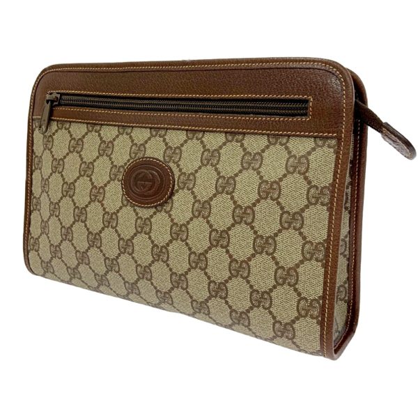 196845 2 Gucci Supreme Canvas Old Clutch Bag Brown