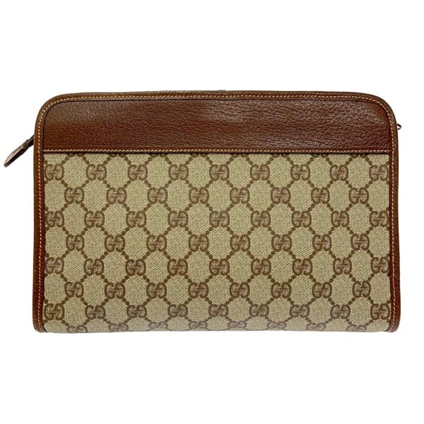 196845 4 Gucci Supreme Canvas Old Clutch Bag Brown