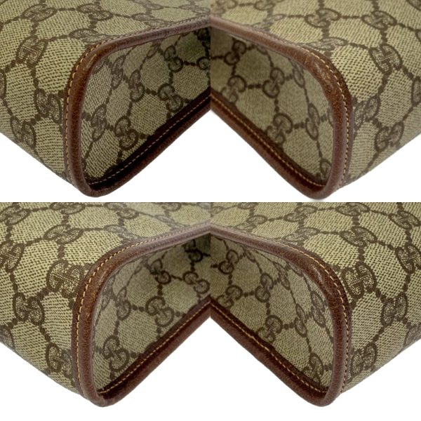 196845 5 Gucci Supreme Canvas Old Clutch Bag Brown