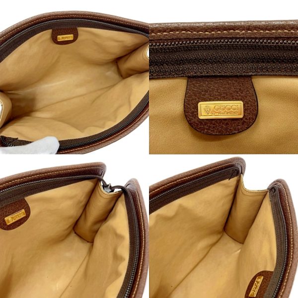 196845 8 Gucci Supreme Canvas Old Clutch Bag Brown